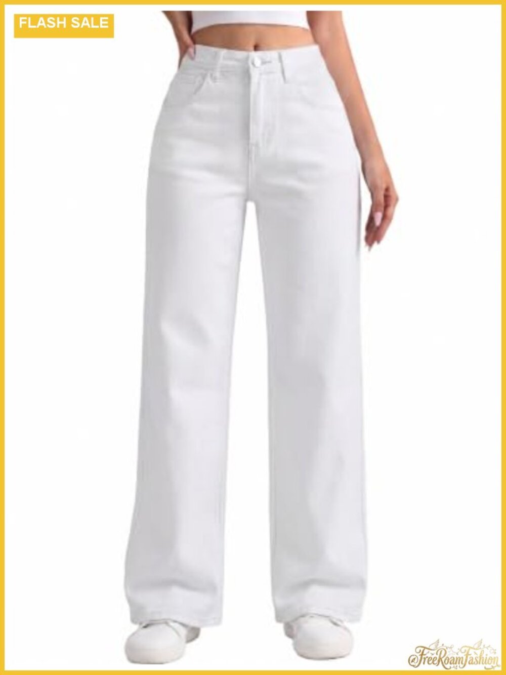 High Waisted Straight Leg Jeans Women Stretchy Baggy Denim Pants